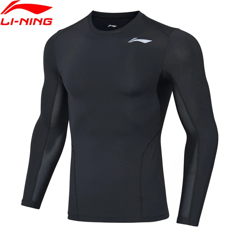 

Li-Ning Men Training Series Base Layer 88% Nylon 12% Spandex LiNing Tight Fit Long Sleeve Sports T-Shirts AUDP063 MTL1051