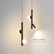 Plafonnier Led suspendu en Tube noir au design nordique créatif, éclairage d'intérieur, luminaire décoratif de plafond, idéal pour un salon, une chambre à coucher, une salle à manger ou un Bar