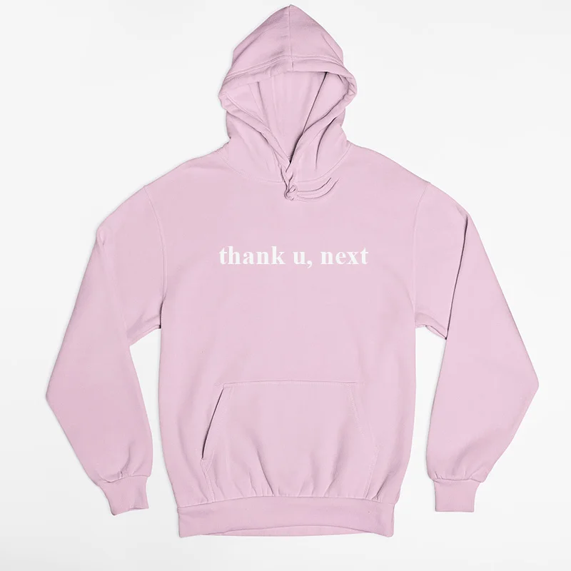 Ariana Grande Thank U Next Женская/мужская толстовка с капюшоном Повседневная 7 колец толстовка унисекс Harajuku розовая Женская одежда sudaderas mujer