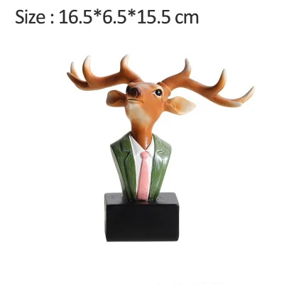 Deer Европейский послушный кролик в очках стойка скромный олень очки Рамка статуя скульптурные фигурки скандинавские украшения дома подарок - Цвет: Deer