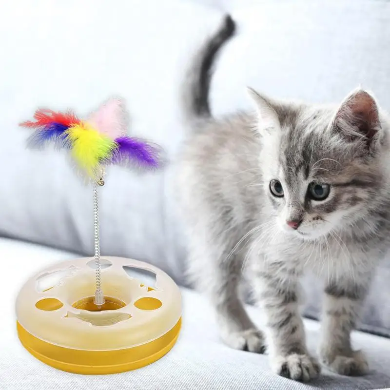 Elastic Feather Cat Toy False Mouse Pet Cat Toys Mini Funny Playing Toys For Cats Bottom Sucke Intelligence Playing Trainning