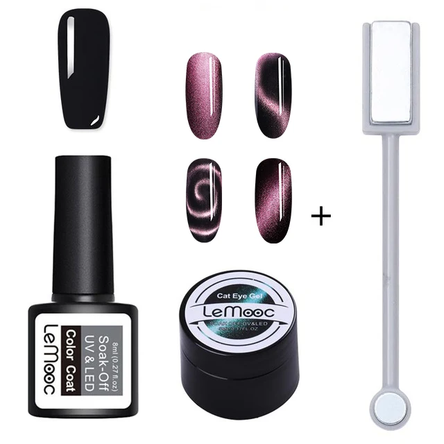 3 Pcs Set 4 LEMOOC Магнитный 5D кошачий глаз УФ-гель для ногтей Магнит Лазерный лак для ногтей звездное небо нефрит эффект личная гигиена дизайн ногтей Lacqure - Цвет: 3 Pcs Set 4