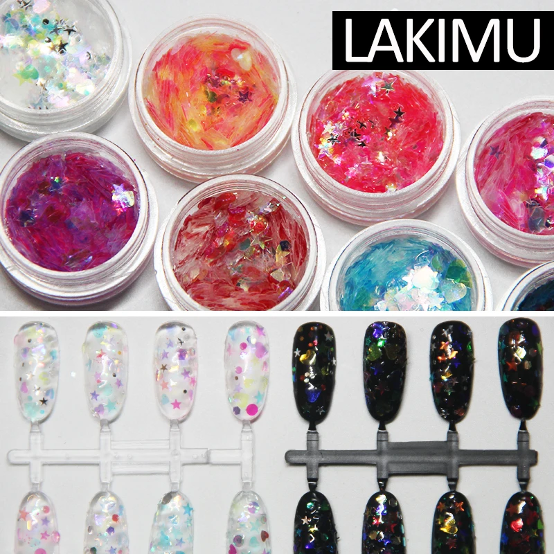 

LAKIMU Nail Glitter Nail Art Decoration Body Art Face Paint Tattoo Tumblers Craft Accessoires Hexagon Chunky Iridescent Rainbow
