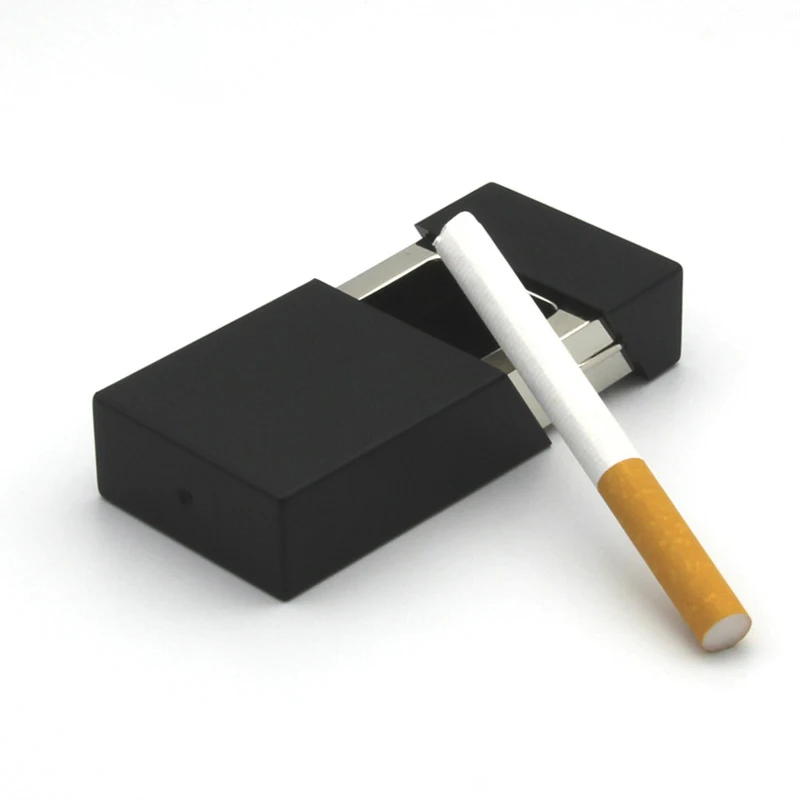 Модная пепельница тренд милый портативный чехол для сигарет Стильный карманный пепельница - Цвет: Черный