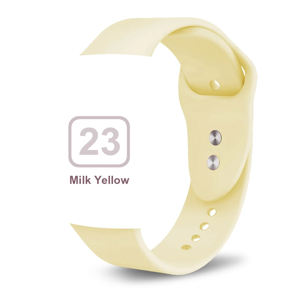 Milk yellow Мягкий силиконовый сменный спортивный ремешок для 38 мм Apple Watch Series1 2 3 4 5 42 мм наручный браслет ремешок для iWatch Sports Edition - Цвет ремешка: Milk yellow