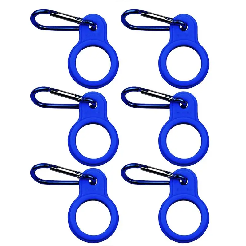 6pcs Silicone Water Bottle Carrier Hiking Bottle Holder Clip Hook with Carabiner H8WC