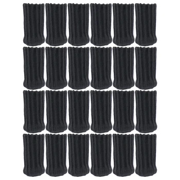 

24pcs Round Bottom Chair Leg Socks Home Decor Knitted Thicken Non Slip Furniture Cover Caps Floor Protector Elastic Reusable