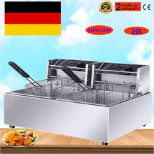 20L Electric Deep Fryer Multi-functional Commercial Stainless Steel Grill Frying Pan French Fries Machine With Two Tanks