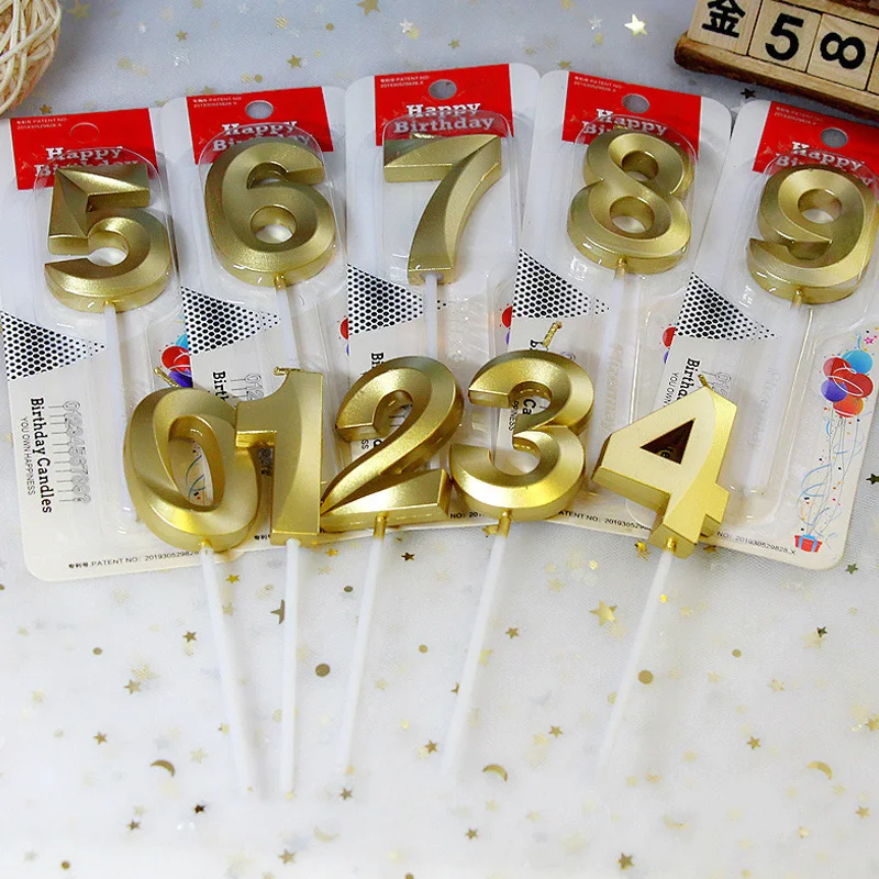Number 0-9 Happy Birthday Cake Candles Topper Decor Party Supplies DIY Home Candle | Дом и сад