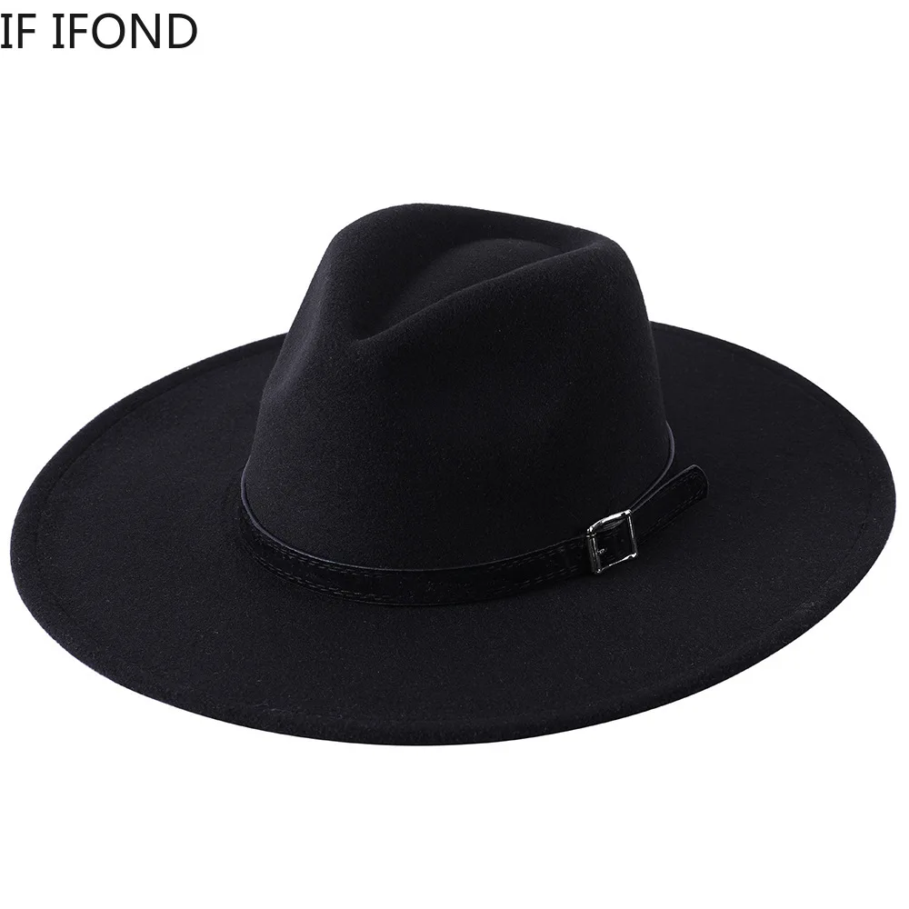 Women Elegant Felt Fedora Hat Chapeau 