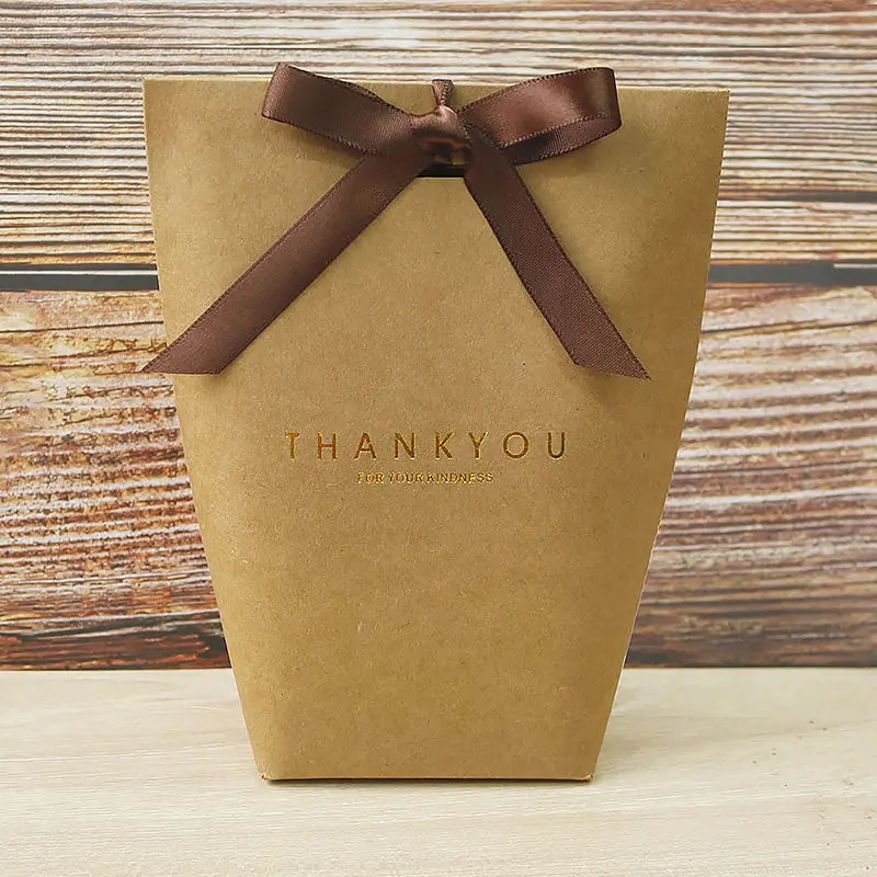 Высококлассные черные белые бронзовые конфеты мешок французский спасибо Свадебные сувениры Подарочная коробка посылка на день рождения - Цвет: F-without ribbon