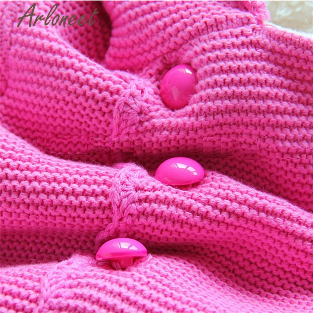 ARLONEET Thick Coats Baby Girls Warm Winter Coat Cotton Button Jacket Hooded Outerwear Children Baby Coat Girls Outerwear