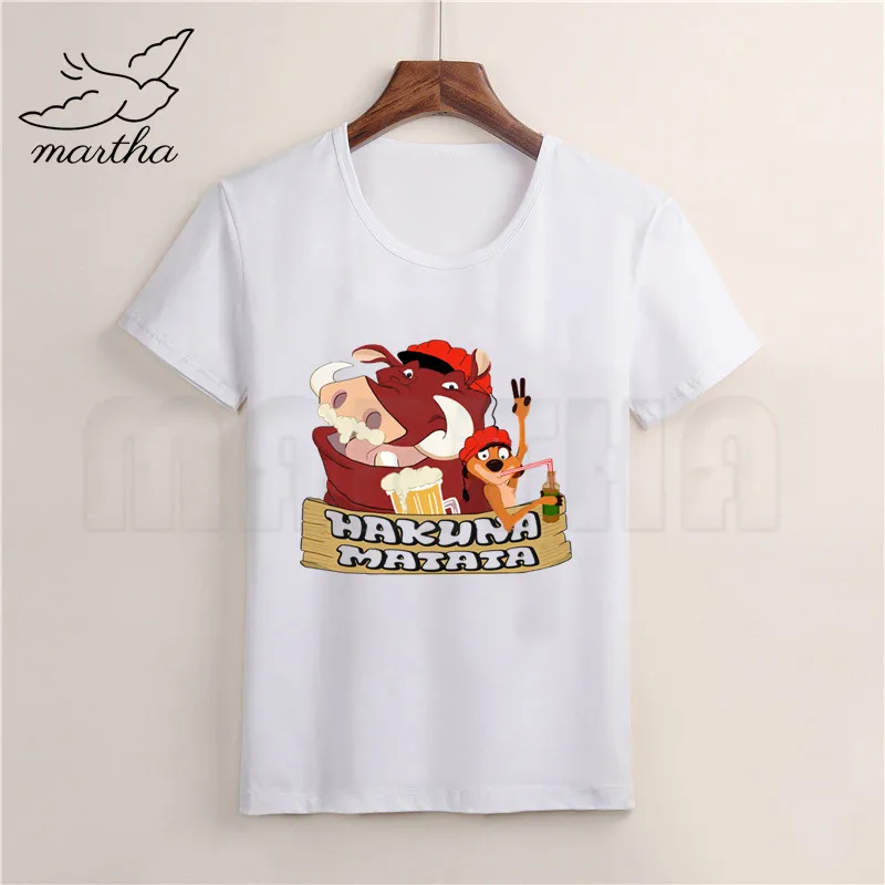 Hakuna Matata/белая футболка летние повседневные футболки с короткими рукавами для мальчиков детские модные топы, летняя футболка для девочек