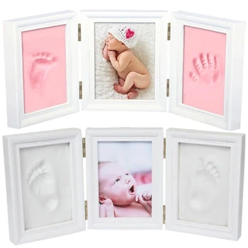 Newborns Photo Frame Baby Molds 3D DIY Soft Clay Inkpad Handprint Footprint Kids Exquisite Souvenirs Casting Home Decoration 1