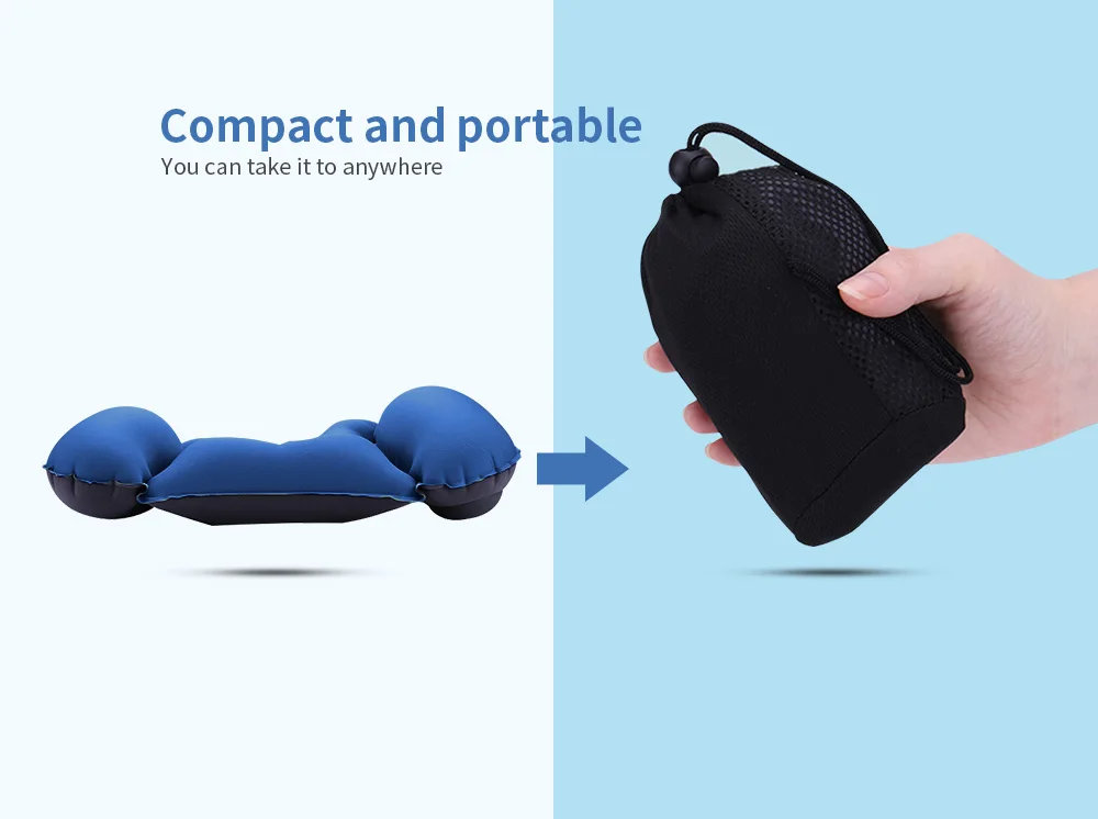 Portable Air Inflatable Waist Pillow Press Cushion Leisure Office Chair Travel Pillow Support Lower Back Cushion Storage Bag New