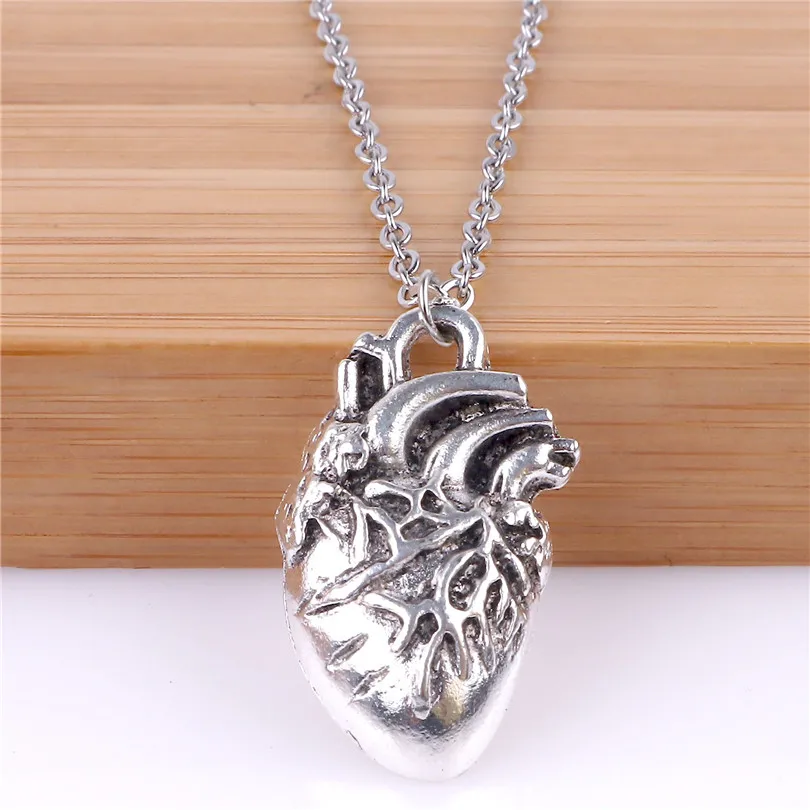 Antique Silver Human Heart Organ One 