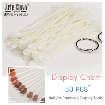 

Arte Clavo 50PCS/Set False Nail Tips Display Chart For Polish Design Manicure Spoon Type Practice Display Tools Nails Art