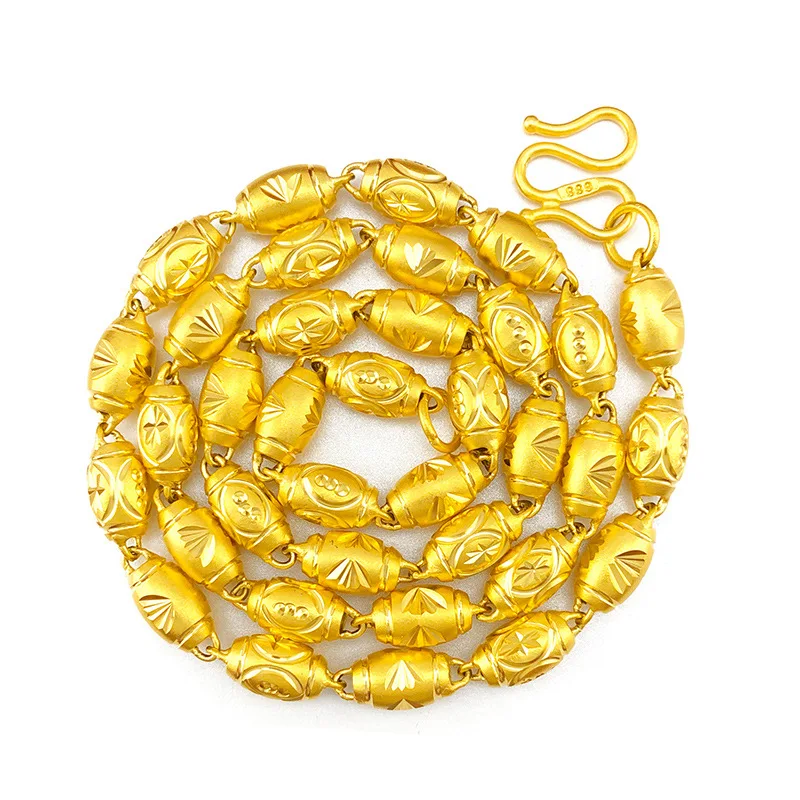 حقيقي 18K الذهب قلادة كبيرة للرجال غرامة مجوهرات ن...