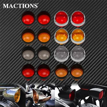 

Motorcycle Smoke/Red/Amber Visor Style Turn Signal Bezels Lens Cover For Harley Softail Sportster XL Dyna Touring FLHX Glide