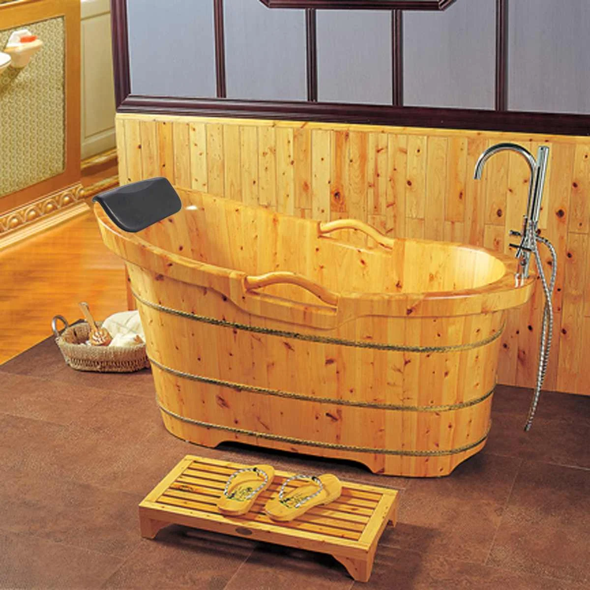 Bath Pillow Soft Headrest Non-slip Bathtub Spa Head Back Tub Holder PU Bath Pillows with Suction Cups Head Rest Neck Support
