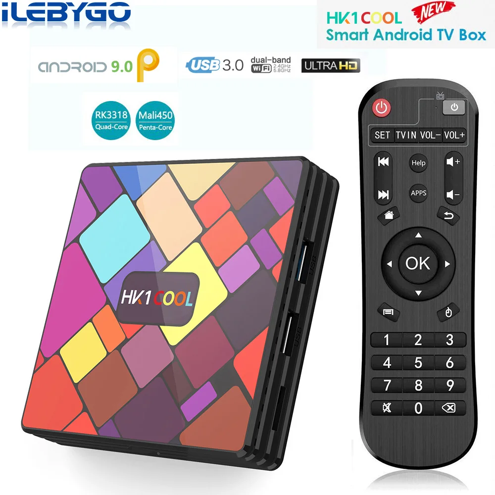 HK1 прикольный Android 9 0 ТВ приставка 4 Гб 64 RK3318 пятиядерный смарт 2 4G/5G двойной Wifi 4K HD