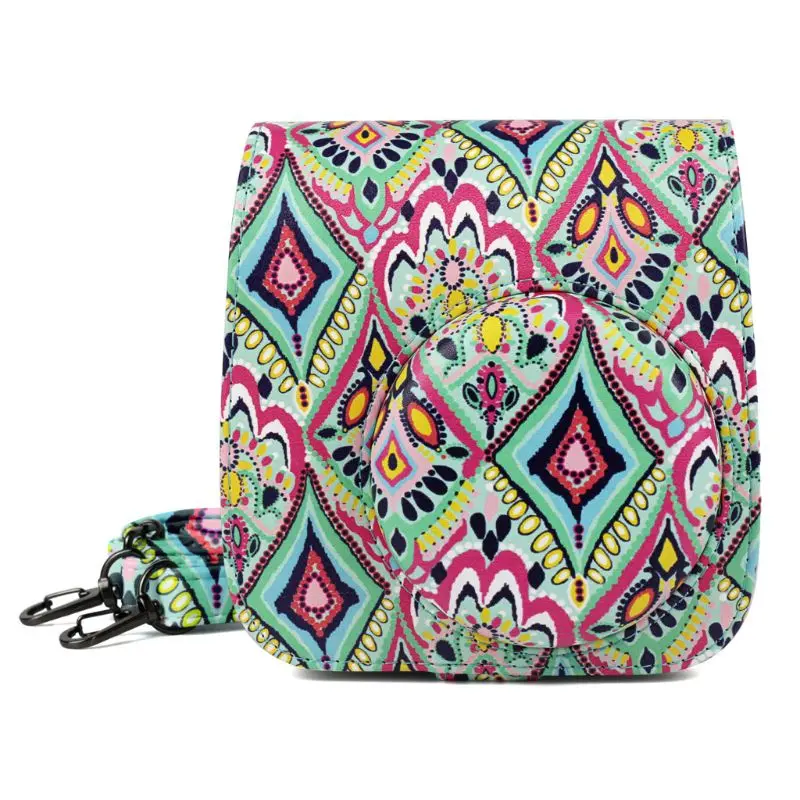 Colorful Rhombic National Style Camera Bag Case Cover with Shoulder Strap For Fujifilm Instax Mini 9 Mini 8 Mini 8+ Camera - Цвет: 4NB1000336
