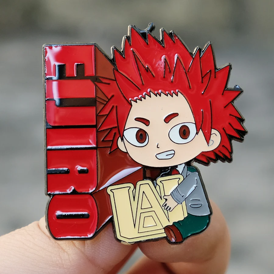 My Hero Academy Kirishima Eijiro Классическая мультяшная эмалированная булавка значок на кнопках брошь для любителей аниме джинсовая булавка на лацкане 5 см