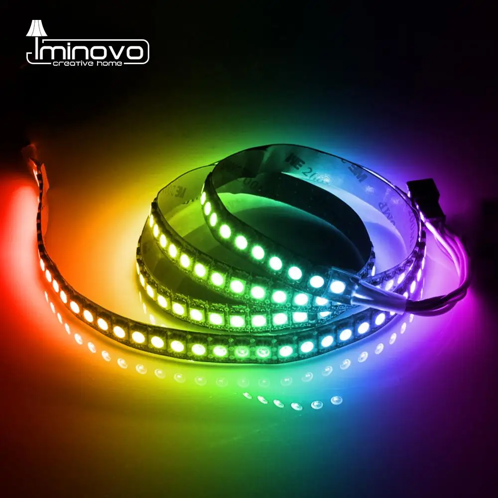 WS2812B Светодиодные ленты DC 5V 30/60/144 светодиодный s RGB умная Пиксельная адресация чёрно-белые печатные платы WS2812 IC 50 см 1 м 2 м 3 м 4 м 5 м 17Key бар КТВ