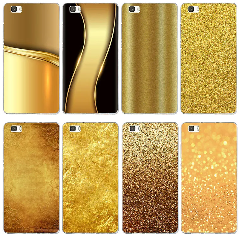 Metallic Gold Foil Soft TPU Cell Phone Case for Huawei P8 P9 P10 P20 P30 Lite Mate 10 Pro Y3 Y5 Y6 II Y7 Honor 6X 7X 9 Plus |