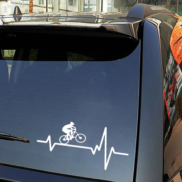 Auto Aufkleber Vinyl Radfahren Mountainbike Helm Herzschlag