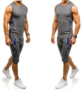 

2019 Summer New Style Hot Selling Men's Fashion Sleeveless Sports Set Jogging Sweater Set Men's