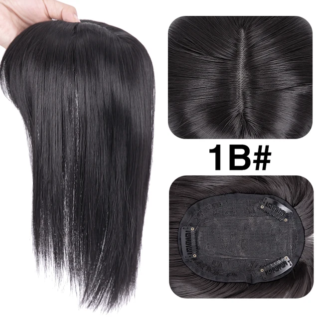 Synthetic New Woman Hair Clip In Hair Pieces With Bangs For Women Cover Thinning Hair and White Hair Hairpiece Synthetic On Hair 1b