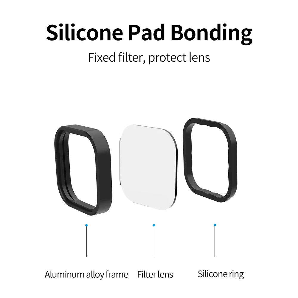 TELESIN 4 Packs ND8 ND16 ND32 CPL Lens Filter Set for Gopro Hero 10 9 Black Action Camera Accessories ND CPL Alloy Frame Lens