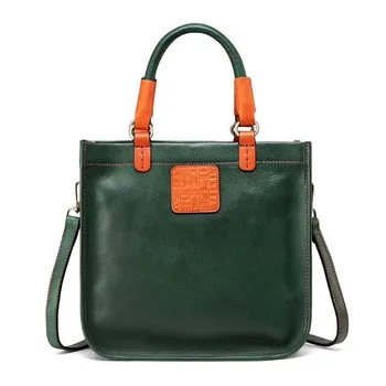 

Women Bag Shoulder Bags Genuine Leather Purse Hobo Tote Handbag Contrast Designer Crossbody Vintage Leather Ladies HandBags