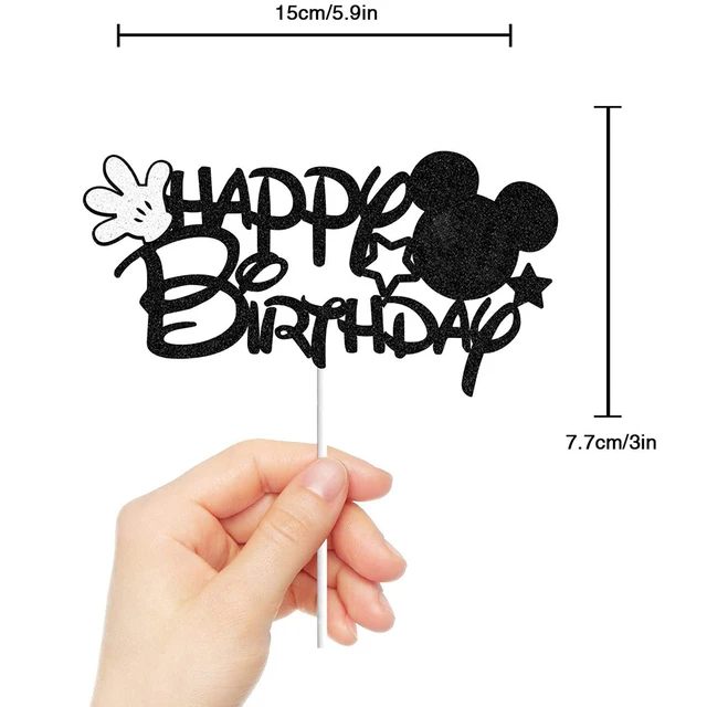 Décorations de fête d'anniversaire Disney Mickey Mouse pour enfants,  ballons, bannières en tissu en feutre, fournitures de drapeau pour fête d' anniversaire pour bébé - AliExpress