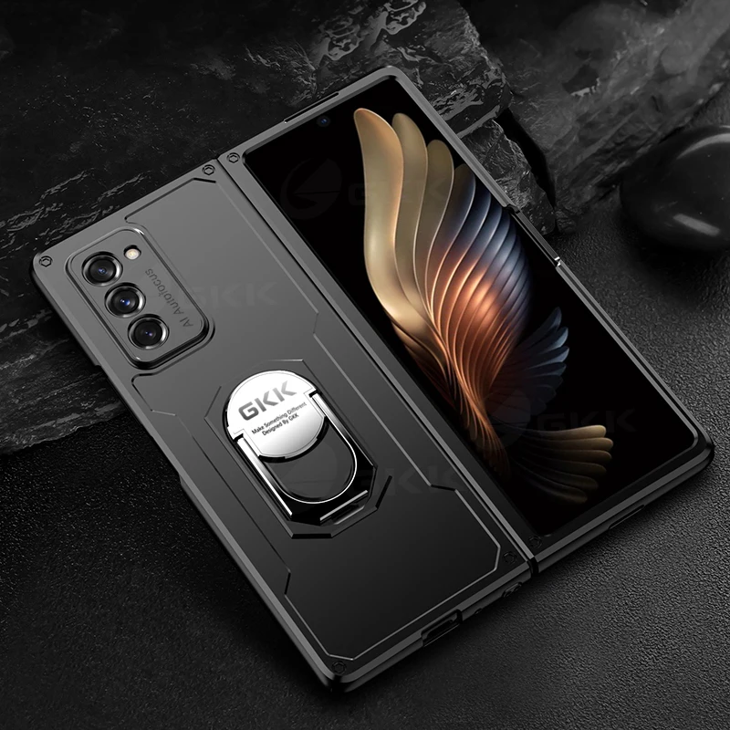 Чехол для Samsung Galaxy Z Fold 2 бронированный противоударный чехол с кольцом на палец