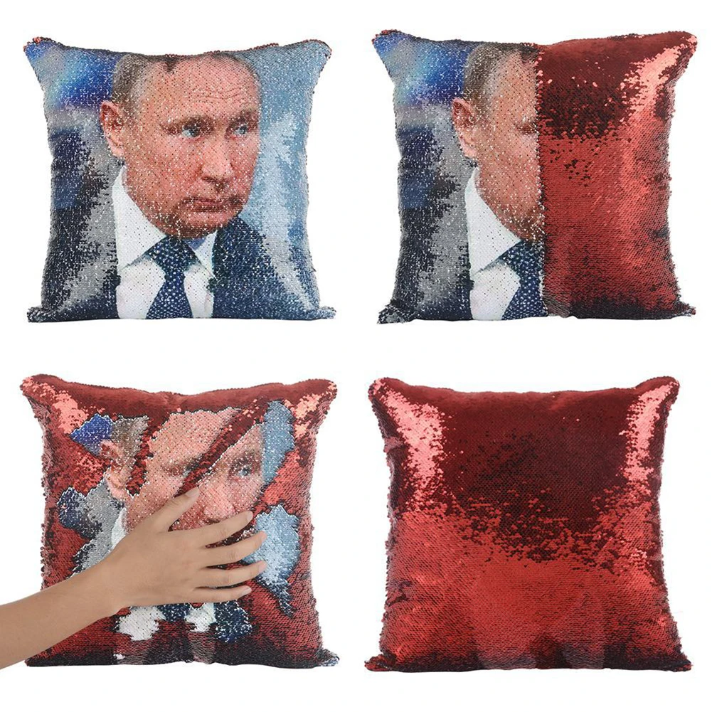 Fashion Super Shining Trump Reversible Color Changing Pillow Case Magical Nicolas Cage Cushion Cover with Sequins Pillow Cover