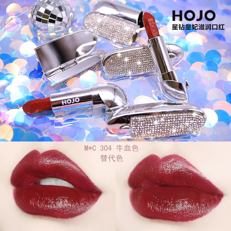

HOJO Matte Nude Lipstick 8 Colors Shiny Diamond Gold Silver Waterproof Long Lasting luxury Makeup Cosmetics with Mirror