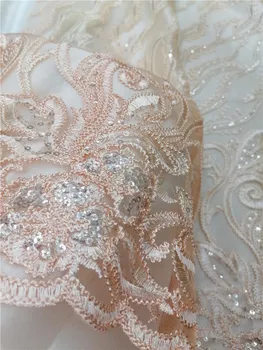 

5yards embroidery sequin French mesh tulle African sequins Nigerian lace fabric mesh lace / wedding / dress fashion fabric