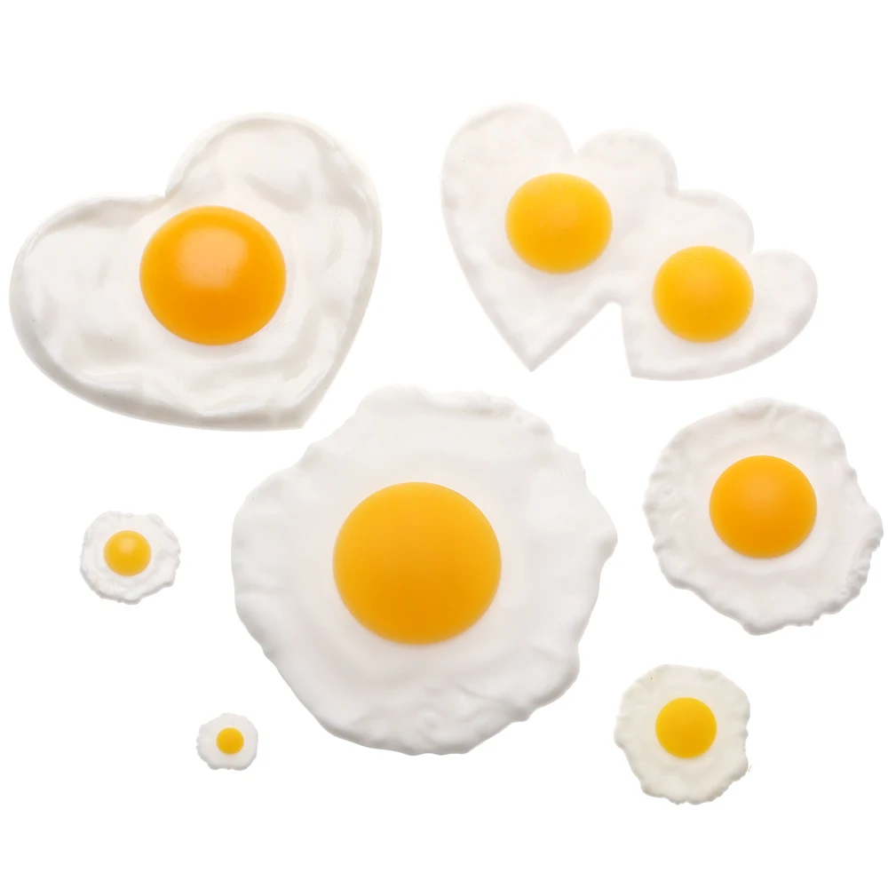 10pcs 1:12 Dollhouse Miniature DIYResin Simulation Food Fried Eggs PoachedF n$