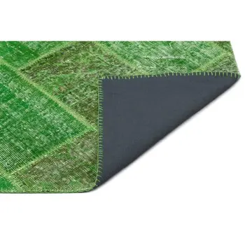 

Handmade Green Vintage Overdyed Patchwork Area Rug 160x233 Cm-5'3''X7'8''