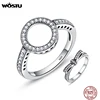 WOSTU 2022 gran oferta Plata de Ley 925 auténtica anillo para dedo circular de la suerte para mujeres joyería de moda regalo Dropshipping CQR041 ► Foto 1/6