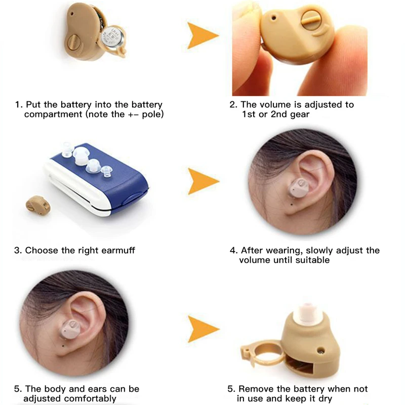 Wireless Hearing Aids Sound Amplifier Adjustable Ear Hearing Amplifier Aid Mini Hearing Aid digital Ear Care for the elderly  (11)