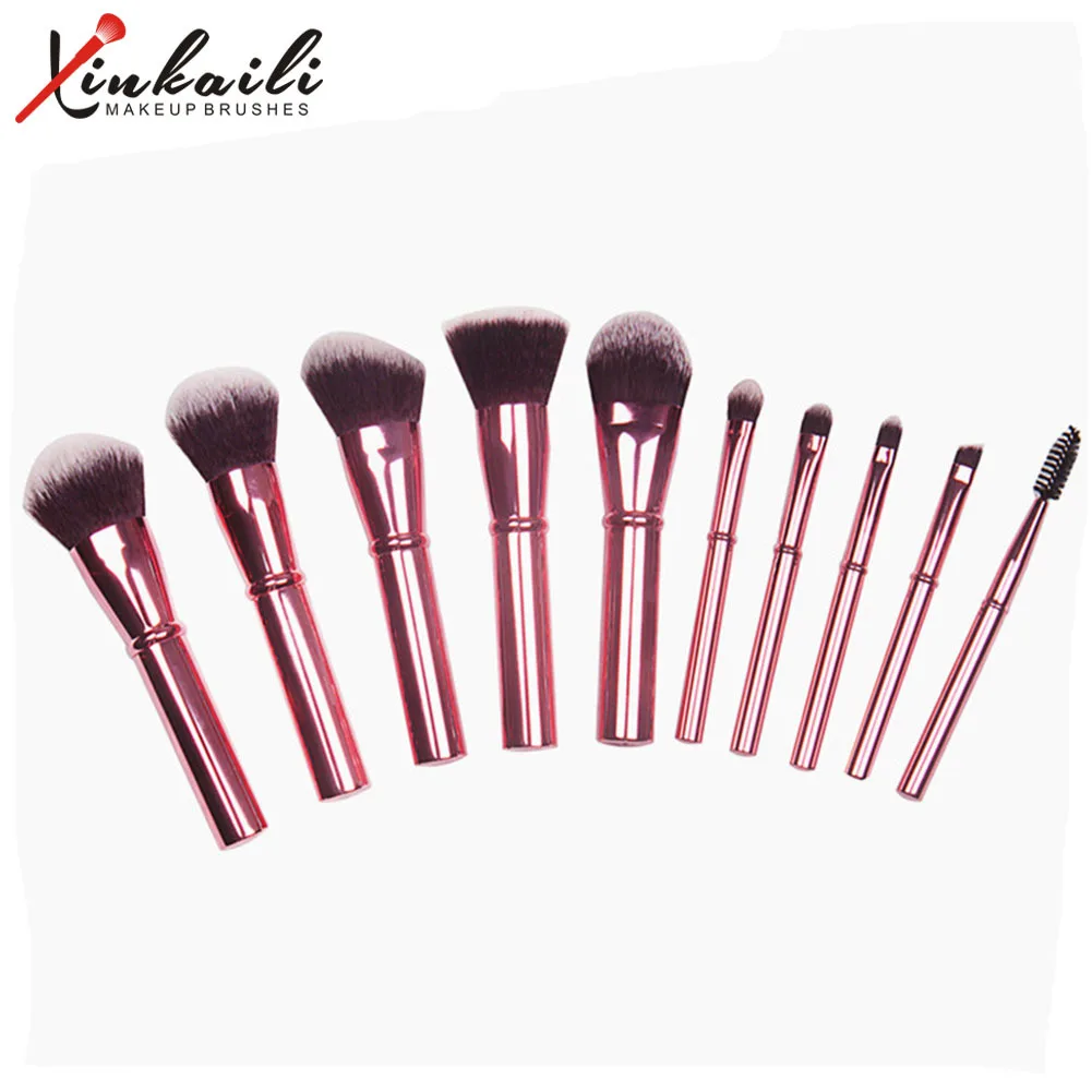 Xin kai из 10 полностью алюминиевых кистей для макияжа с алюминиевой ручкой, набор кистей для макияжа