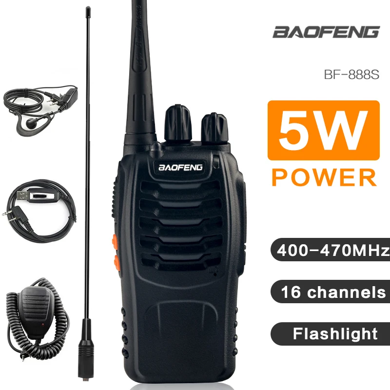 Baofeng BF-888S Walkie Talkie 5 Вт ручной Pofung UHF 400-470 МГц 16CH BaoFeng двухстороннее портативное CB