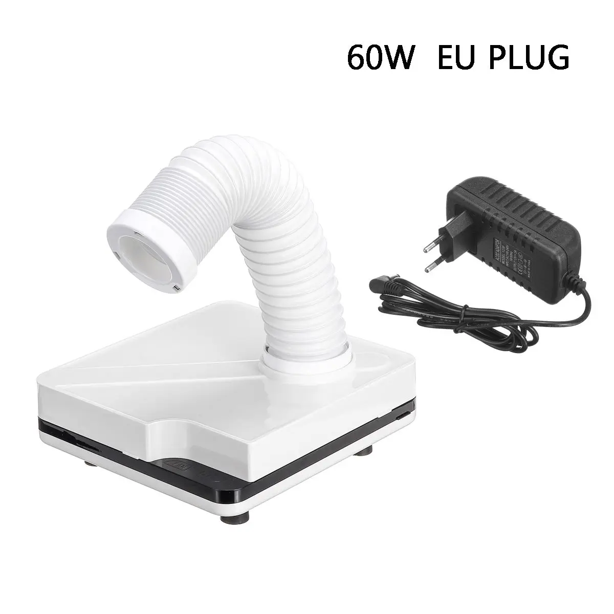 60W EU plug 80 Вт Мощный всасывающий пылесборник для ногтей, пылесборник для ногтей, пылесос, вентилятор для ногтей, маникюрный аппарат для маникюра - Цвет: 60W EU plug