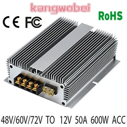 DC DC Step Down Converter 48V to 12V 60V to 12V 72V to 12V 50A 40-90V TO 12V  With ACC Reducer automotive regulator CE RoHS