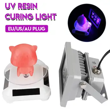 

405nm UV LED Resin Curing Light Lamp Solar Power Turntable 360 Degree for SLA/DLP Adapter US/UK/EU/AU Plug 3D Printer Parts
