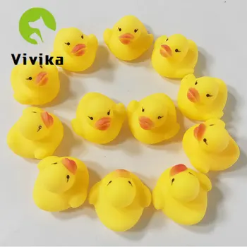 

10pcs Playing with Ducklings Mini Bath Toys Baby Yellow Duck Bath Toys Vinyl Toys for Children athroom Toys Kids Water Toys Gift