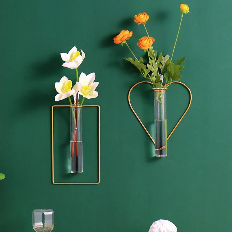 UN Vase en verre mural, décoration murale, Vases à fleurs suspendus